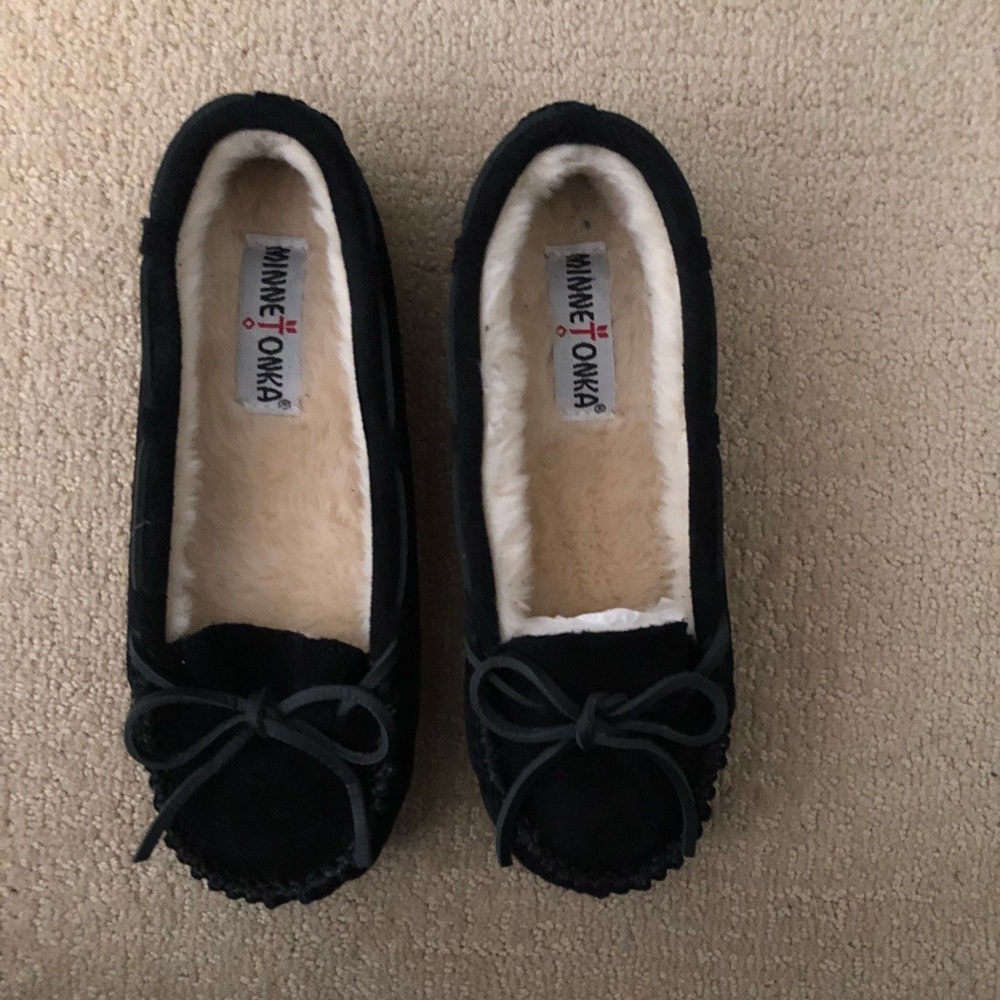Women’s Black Suede Minnetonka Shoes